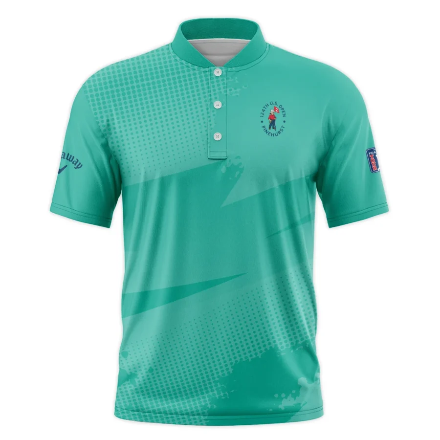 Golf Sport Pattern Green Mix Color 124th U.S. Open Pinehurst Callaway Style Classic, Short Sleeve Round Neck Polo Shirt