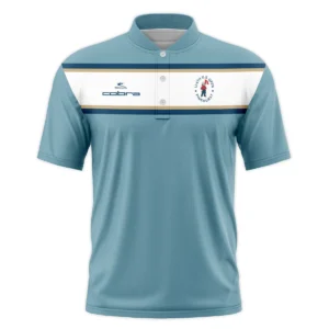 124th U.S. Open Pinehurst Golf Sport Mostly Desaturated Dark Blue Yellow Cobra Golf Vneck Polo Shirt Style Classic