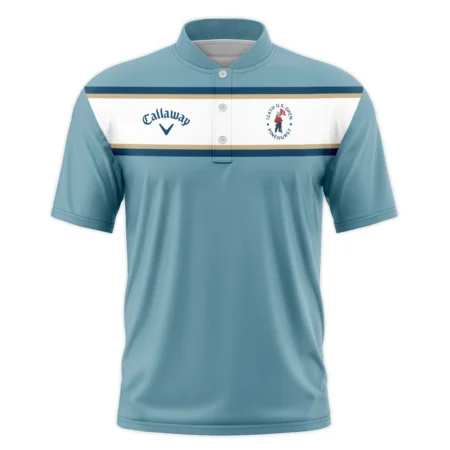 124th U.S. Open Pinehurst Golf Sport Mostly Desaturated Dark Blue Yellow Callaway Style Classic, Short Sleeve Round Neck Polo Shirt