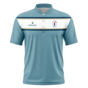 124th U.S. Open Pinehurst Golf Sport Mostly Desaturated Dark Blue Yellow Rolex Quarter-Zip Polo Shirt