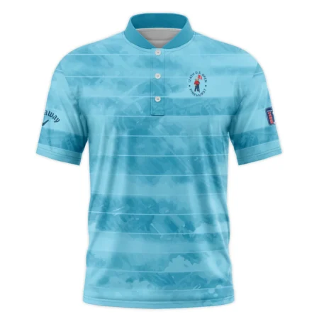 Callaway 124th U.S. Open Pinehurst Blue Abstract Background Line Style Classic, Short Sleeve Round Neck Polo Shirt