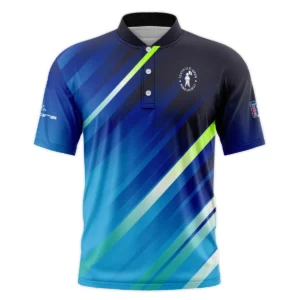 Cobra Golf 124th U.S. Open Pinehurst Green Dark Blue Gradient Abstract Yellow Vneck Polo Shirt Style Classic