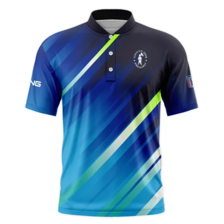 Ping 124th U.S. Open Pinehurst Green Dark Blue Gradient Abstract Yellow Style Classic, Short Sleeve Round Neck Polo Shirt