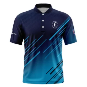 124th U.S. Open Pinehurst Cobra Golf  Dark Blue Line Pattern Quarter-Zip Polo Shirt