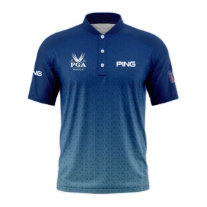 Golf Sport Pattern Blue Sport Uniform 2024 PGA Championship Valhalla Ping Quarter-Zip Polo Shirt