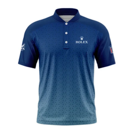 Golf Sport Pattern Blue Sport Uniform 2024 PGA Championship Valhalla Rolex Style Classic, Short Sleeve Round Neck Polo Shirt