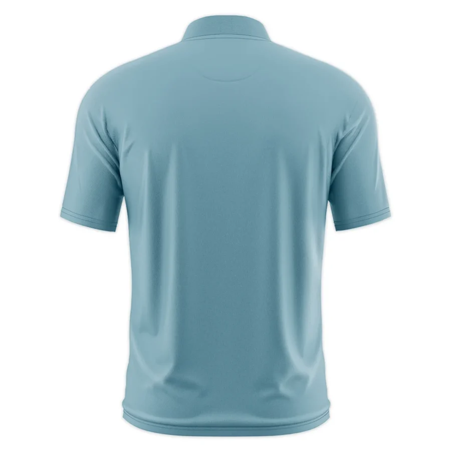 124th U.S. Open Pinehurst Golf Sport Mostly Desaturated Dark Blue Yellow Rolex Style Classic, Short Sleeve Round Neck Polo Shirt