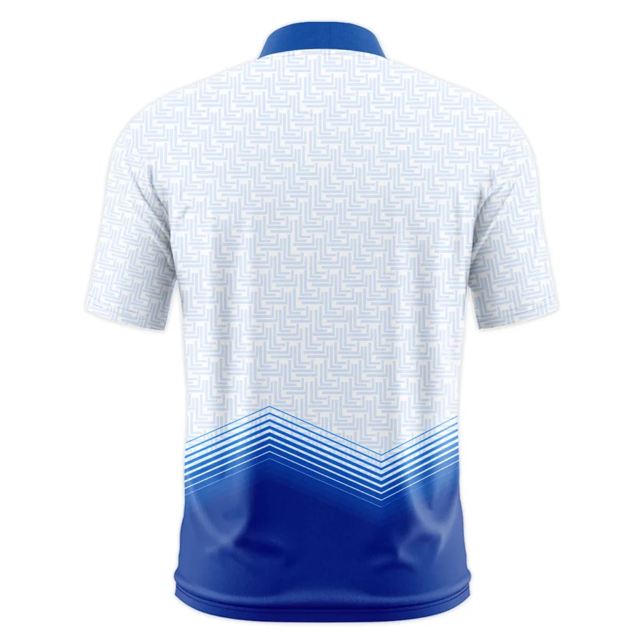 124th U.S. Open Pinehurst Blue Gradient Pattern White  Cobra Golf Style Classic, Short Sleeve Round Neck Polo Shirt