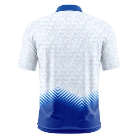 124th U.S. Open Pinehurst Blue Gradient Pattern White  Callaway Style Classic, Short Sleeve Round Neck Polo Shirt