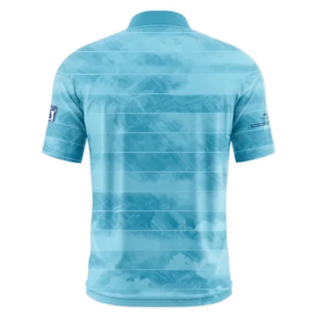 Cobra Golf 124th U.S. Open Pinehurst Blue Abstract Background Line Style Classic, Short Sleeve Round Neck Polo Shirt