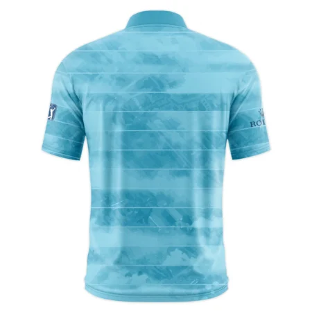 Rolex 124th U.S. Open Pinehurst Blue Abstract Background Line Style Classic, Short Sleeve Round Neck Polo Shirt