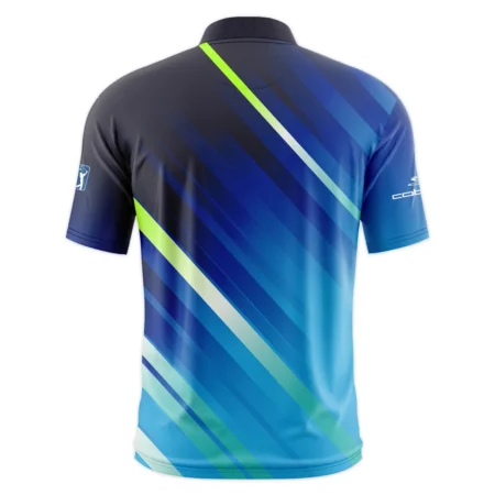 Cobra Golf 124th U.S. Open Pinehurst Green Dark Blue Gradient Abstract Yellow Style Classic, Short Sleeve Round Neck Polo Shirt