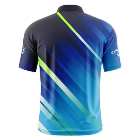 Callaway 124th U.S. Open Pinehurst Green Dark Blue Gradient Abstract Yellow Style Classic, Short Sleeve Round Neck Polo Shirt