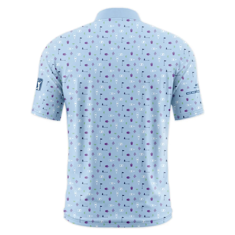 124th U.S. Open Pinehurst Cobra Golf  Golf Icons Pattern Light Blue Style Classic, Short Sleeve Round Neck Polo Shirt