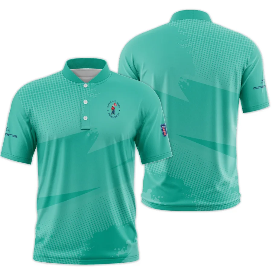 Golf Sport Pattern Green Mix Color 124th U.S. Open Pinehurst Cobra Golf Style Classic, Short Sleeve Round Neck Polo Shirt