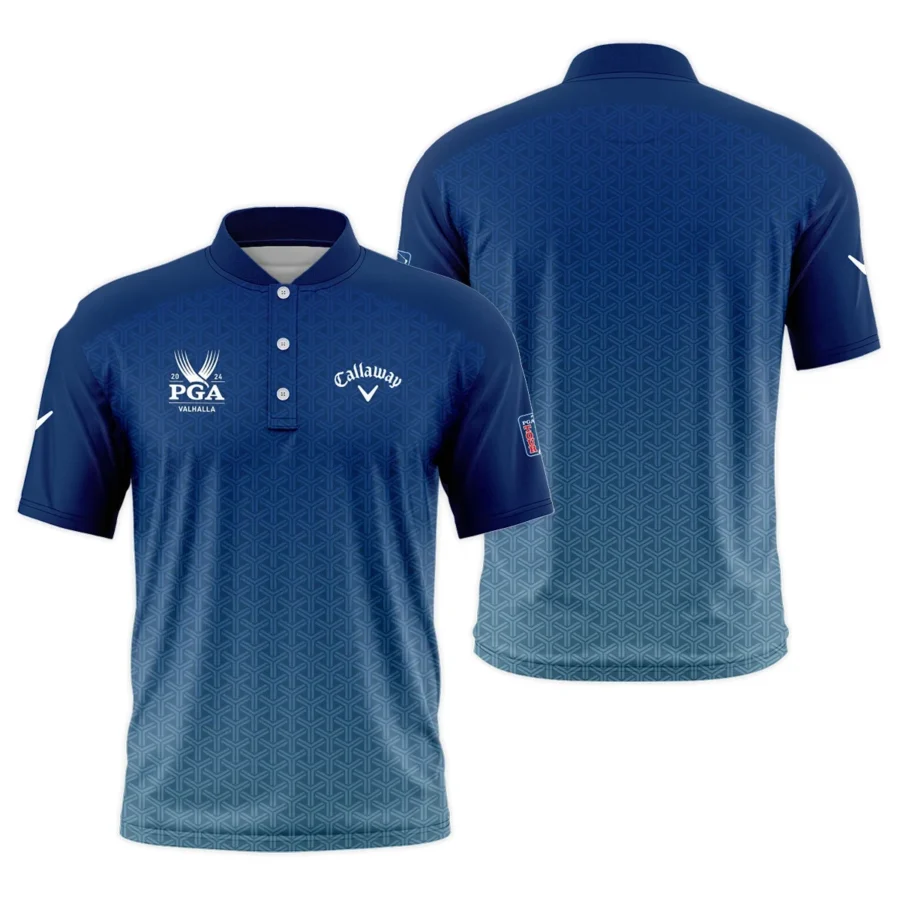 Golf Sport Pattern Blue Sport Uniform 2024 PGA Championship Valhalla Callaway Style Classic, Short Sleeve Round Neck Polo Shirt