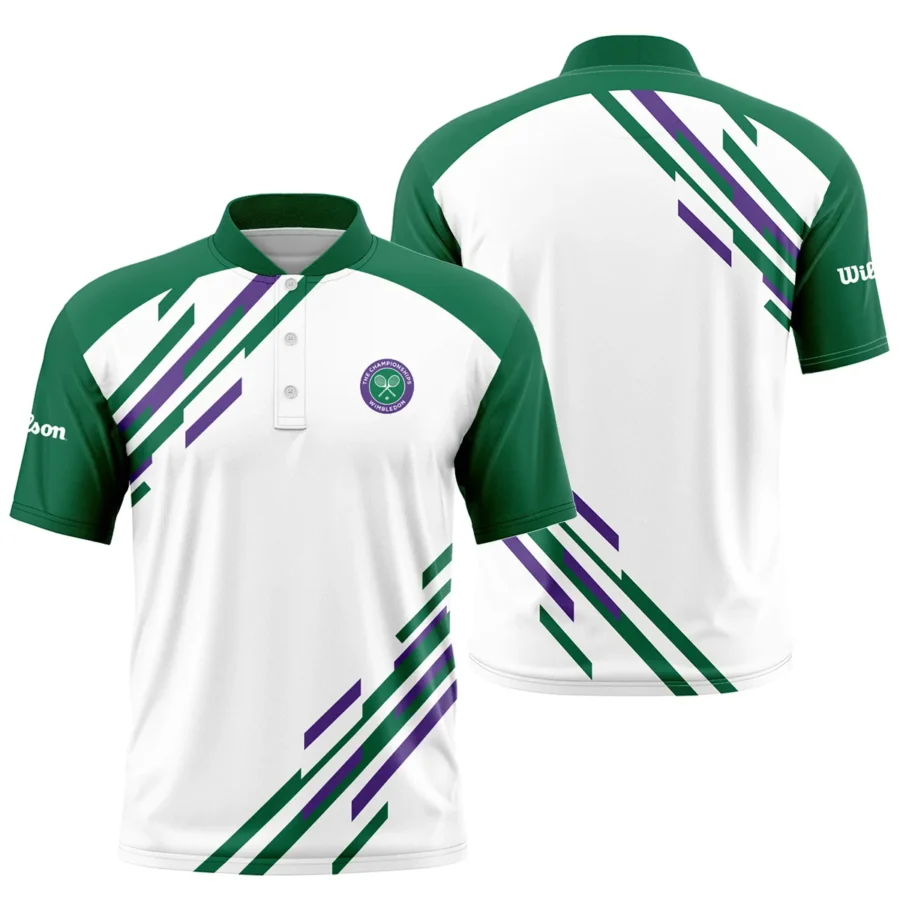 Tennis Love Green Mix Wimbledon Championships Champions Wilson Performance Round Neck Polo Shirt