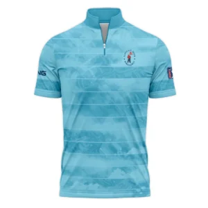 Ping 124th U.S. Open Pinehurst Blue Abstract Background Line Style Classic, Short Sleeve Round Neck Polo Shirt