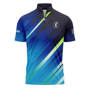 Ping 124th U.S. Open Pinehurst Green Dark Blue Gradient Abstract Yellow Style Classic, Short Sleeve Round Neck Polo Shirt