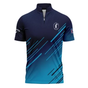 124th U.S. Open Pinehurst Callaway Dark Blue Line Pattern Style Classic, Short Sleeve Round Neck Polo Shirt