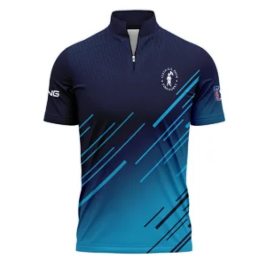 124th U.S. Open Pinehurst Ping Dark Blue Line Pattern Style Classic, Short Sleeve Round Neck Polo Shirt