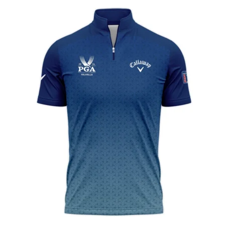 Golf Sport Pattern Blue Sport Uniform 2024 PGA Championship Valhalla Callaway Quarter-Zip Polo Shirt