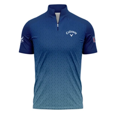 Golf Sport Pattern Blue Sport Uniform 2024 PGA Championship Valhalla Callaway Quarter-Zip Polo Shirt