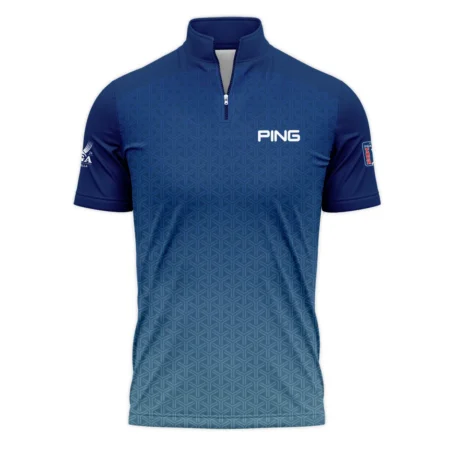 Golf Sport Pattern Blue Sport Uniform 2024 PGA Championship Valhalla Ping Quarter-Zip Polo Shirt