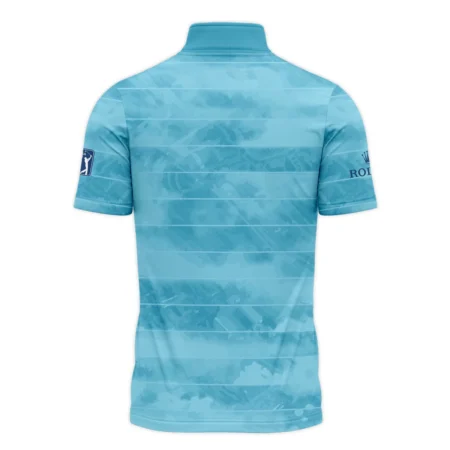 Rolex 124th U.S. Open Pinehurst Blue Abstract Background Line Quarter-Zip Polo Shirt