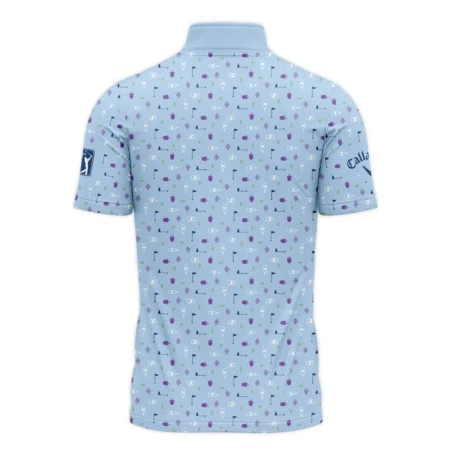 124th U.S. Open Pinehurst Callaway Golf Icons Pattern Light Blue Quarter-Zip Polo Shirt