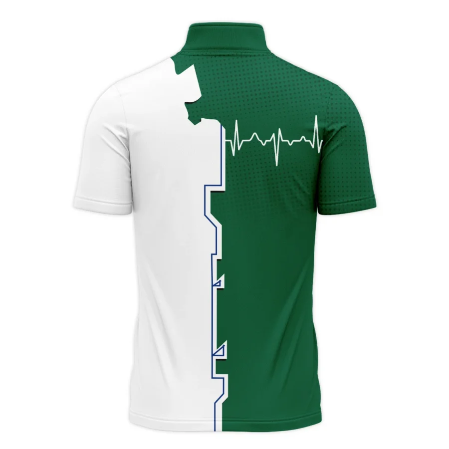 Tennis Love Green Color Wimbledon Championships Champions Wilson Performance Quarter-Zip Polo Shirt