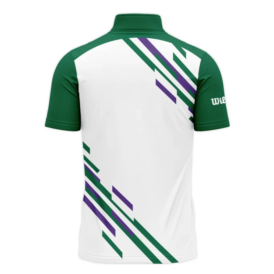 Tennis Love Green Mix Wimbledon Championships Champions Wilson Performance Quarter-Zip Polo Shirt