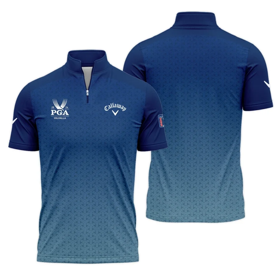 Golf Sport Pattern Blue Sport Uniform 2024 PGA Championship Valhalla Callaway Quarter-Zip Polo Shirt