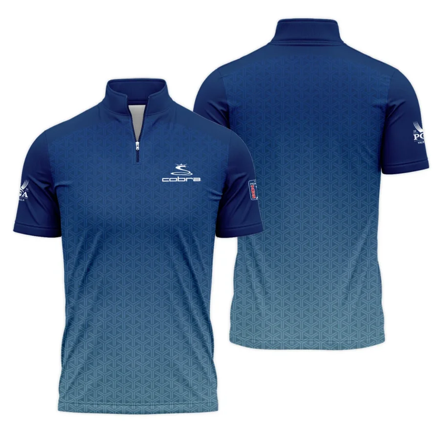 Golf Sport Pattern Blue Sport Uniform 2024 PGA Championship Valhalla Cobra Golf Quarter-Zip Polo Shirt