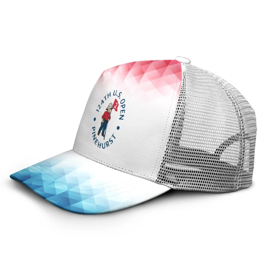 124th U.S. Open Pinehurst Blue Red White Abstract All Over Print Trucker Cap