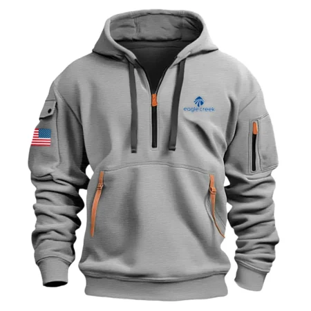 Classic Fashion Eagle Creek Camping Color Gray Hoodie Half Zipper