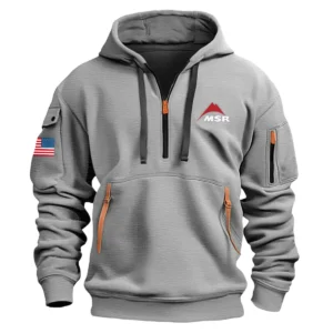 Classic Fashion Mountain Safety Research Camping Color Gray Hoodie Half Zipper