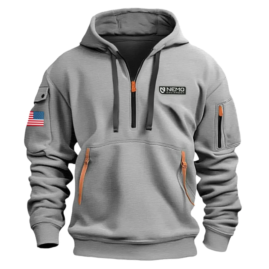 Classic Fashion NEMO Equipment Camping Color Gray Hoodie Half Zipper