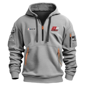 Classic Fashion 23XI Racing Nascar Cup Series Color Khaki Hoodie Half Zipper