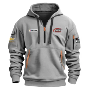 Classic Fashion JTG Daugherty Racing Nascar Cup Series Color Khaki Hoodie Half Zipper