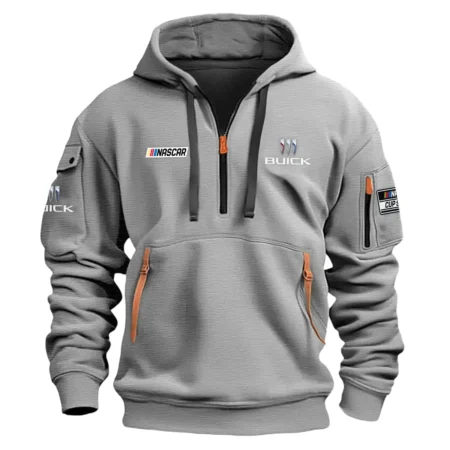 Classic Fashion Buick Nascar Cup Series Color Gray Hoodie Half Zipper