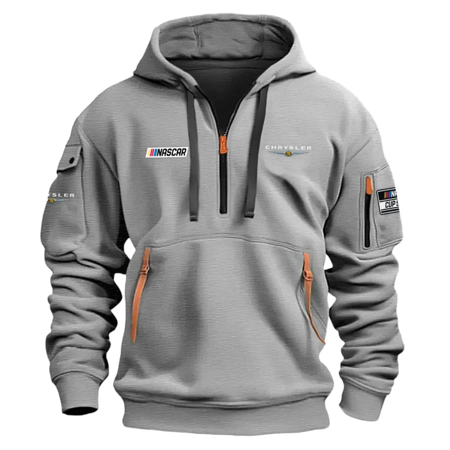 Classic Fashion Chrysler Nascar Cup Series Color Gray Hoodie Half Zipper