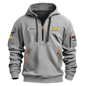 Classic Fashion Chevrolet Nascar Cup Series Color Khaki Hoodie Half Zipper