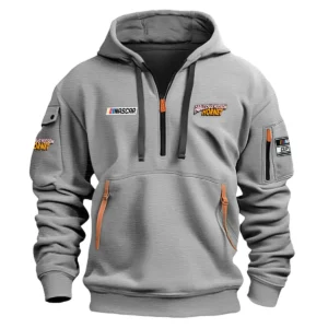 Classic Fashion Hudson Nascar Cup Series Color Gray Hoodie Half Zipper