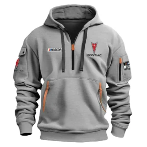 Classic Fashion Pontiac Nascar Cup Series Color Gray Hoodie Half Zipper