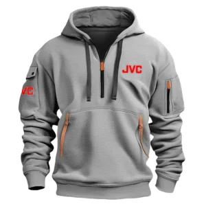 JVC Classic Fashion Photography Videography Color Navy Hoodie Half Zipper