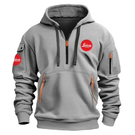 Leica Classic Fashion Photography Videography Color Gray Hoodie Half Zipper