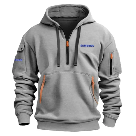 Samsung Classic Fashion Photography Videography Color Gray Hoodie Half Zipper