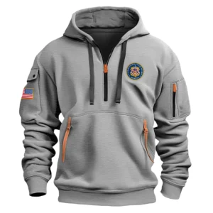 Classic Fashion U.S. Coast Guard Reverse Color Navy Hoodie Half Zipper