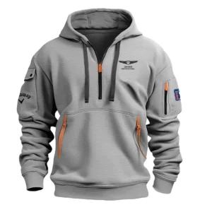 Khaki Color Callaway Fashion Hoodie Half Zipper Genesis Invitational Gift For Fans